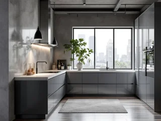 Cocina terminada Loft Grafito